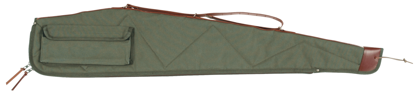 Bob Allen 14536 Canvas Rifle Case 40" Green Canvas w/ Quilted Flannel Lining Leather Sling & Self-Repairing Nylon Zipper