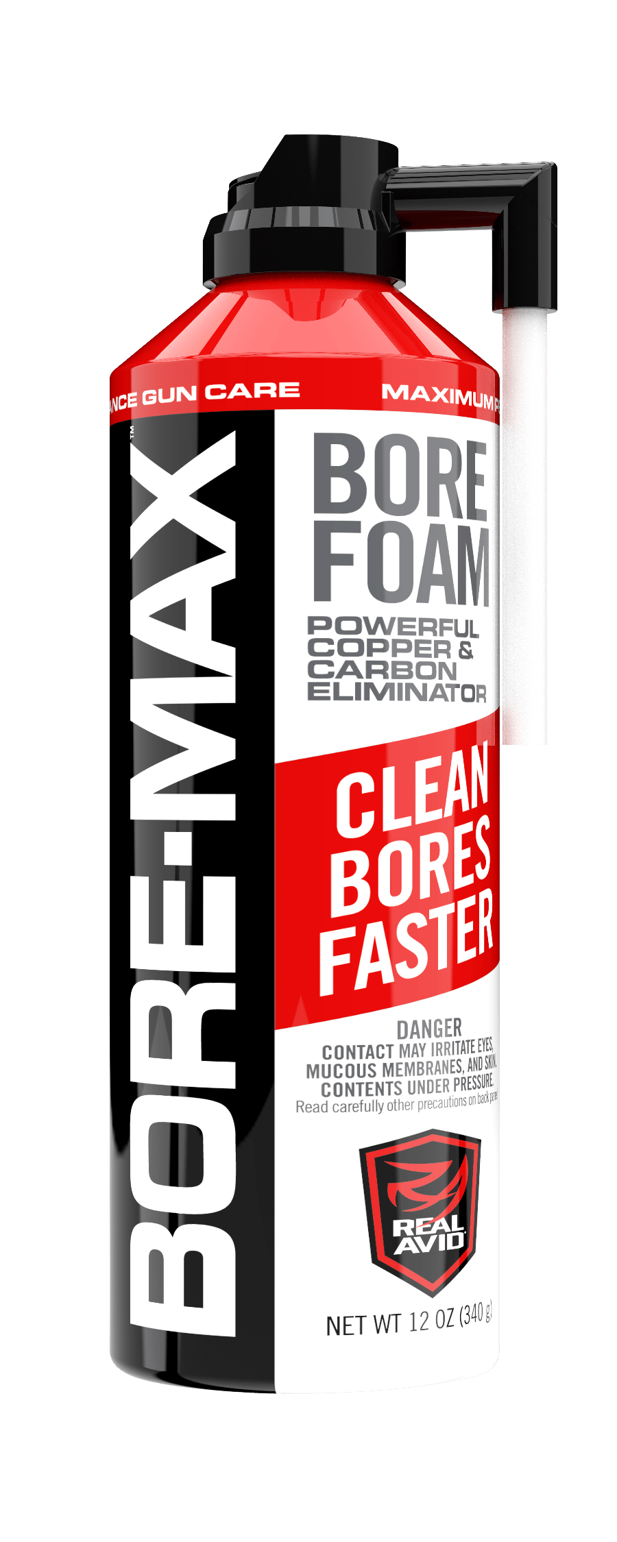 Real Avid AVFBC12A Bore-Max Bore Foam Removes Carbon Build Up 12 oz Aerosol