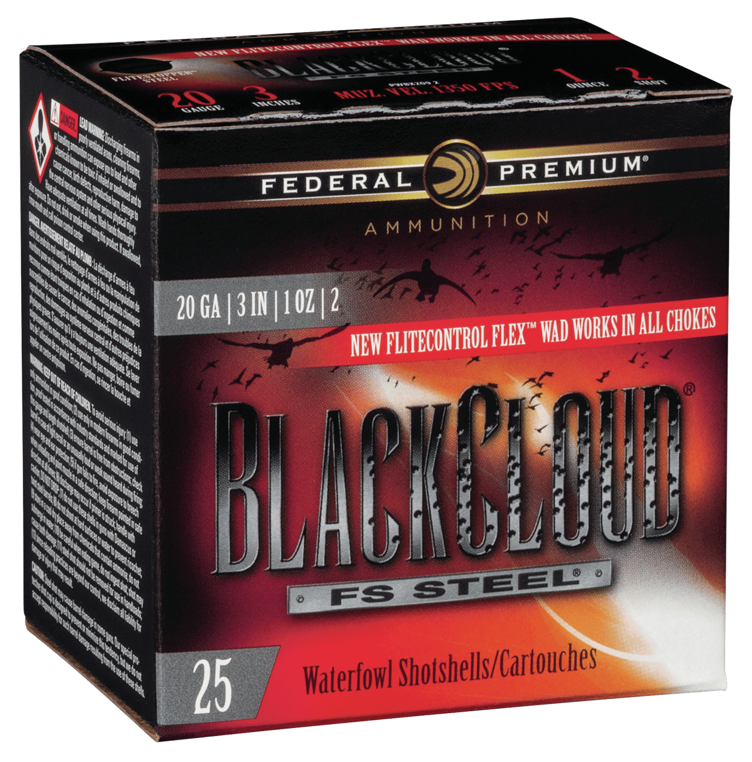 Federal PWBX2092 Black Cloud FS 20Gauge 3" 1oz 2Shot 25 Per Box/10 Case