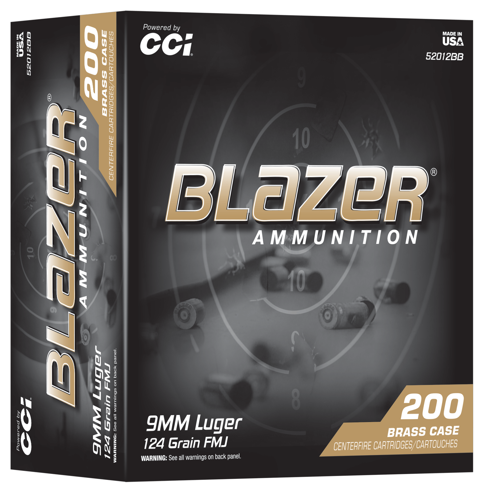 CCI 52012BB  BLAZER BRASS  9MM  124GR  200/5