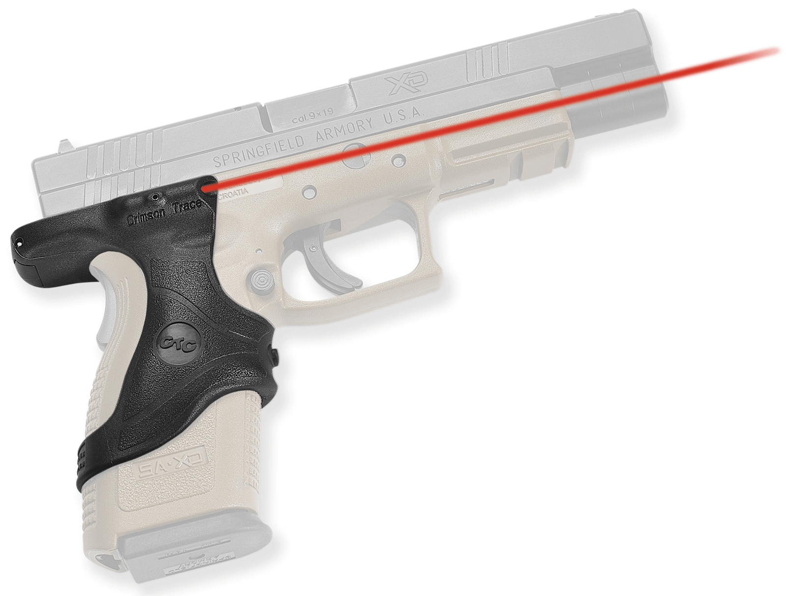 Crimson Trace 0120701 Lasergrips  Fits Springfield XD, Red Laser Black Polymer