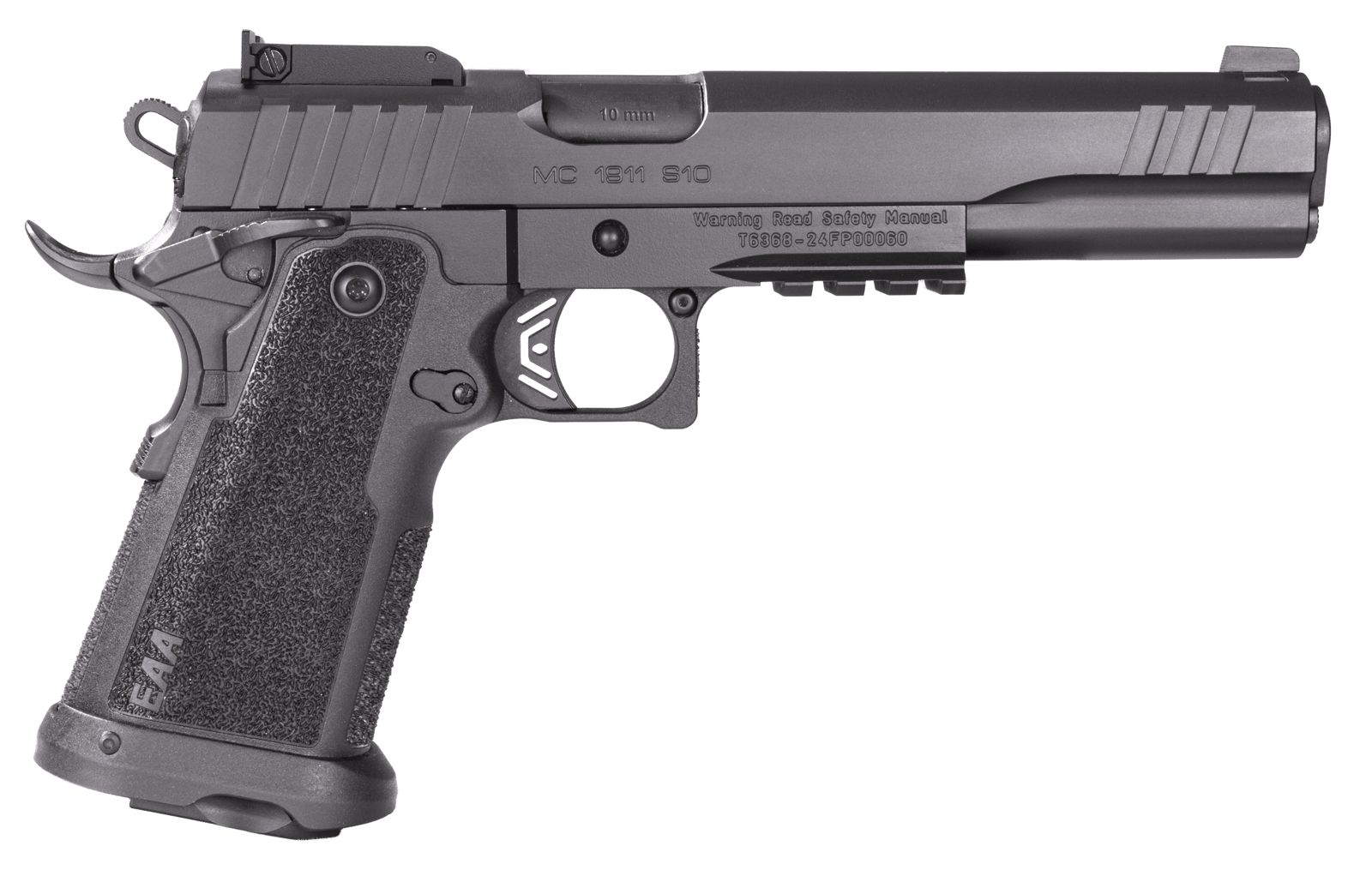 Girsan 395075 Witness2311  10mm Auto 15+1 6" Black Steel Barrel, Black Optic Ready/Serrated Steel Slide, Black Polymer Frame w/Beavertail & Picatinny Rail, Black Checkered Polymer Grip, Ambidextrous