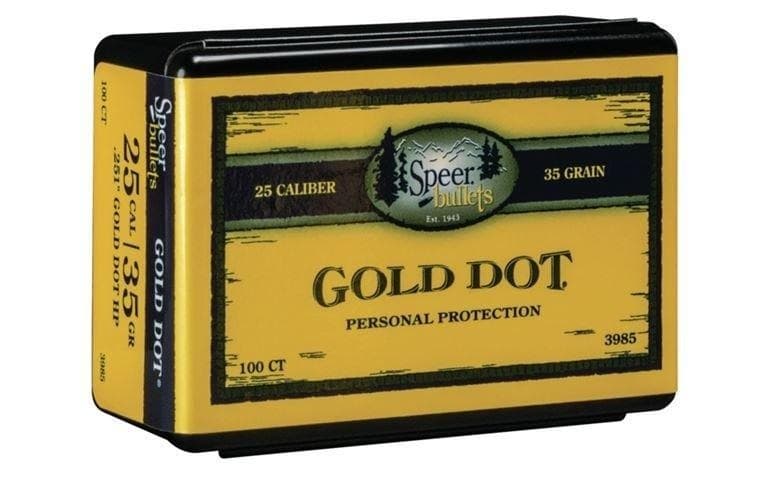 Speer Gold Dot Personal Protection Handgun Bullets .25 cal .251" 35 gr GDHP 100/ct