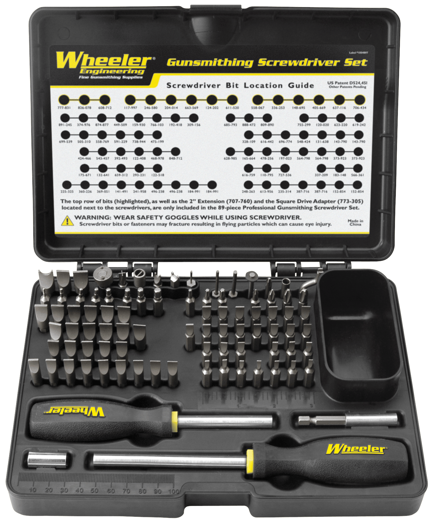 Wheeler 4001008 Pro Gunsmithing Screwdriver Set Black 89 Pieces