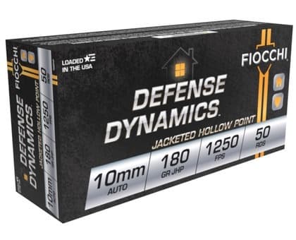 FIOCCHI DEFENSE DYNAMICS 10MM 180GR JHP 50RD BX/500RD CASE