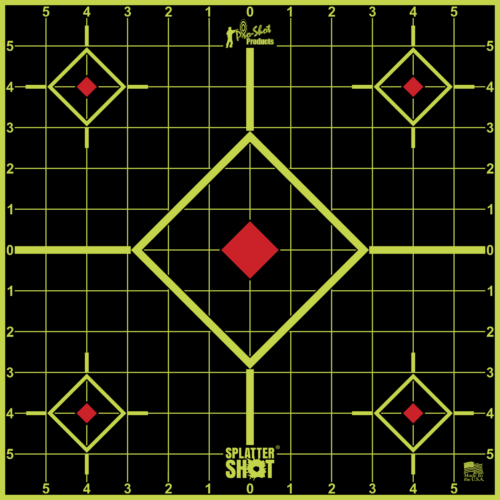 Pro-Shot 12SIGREEN5PK SplatterShot Sight-In Self-Adhesive Paper Black/Green 12" 5-Diamond 5 Pack
