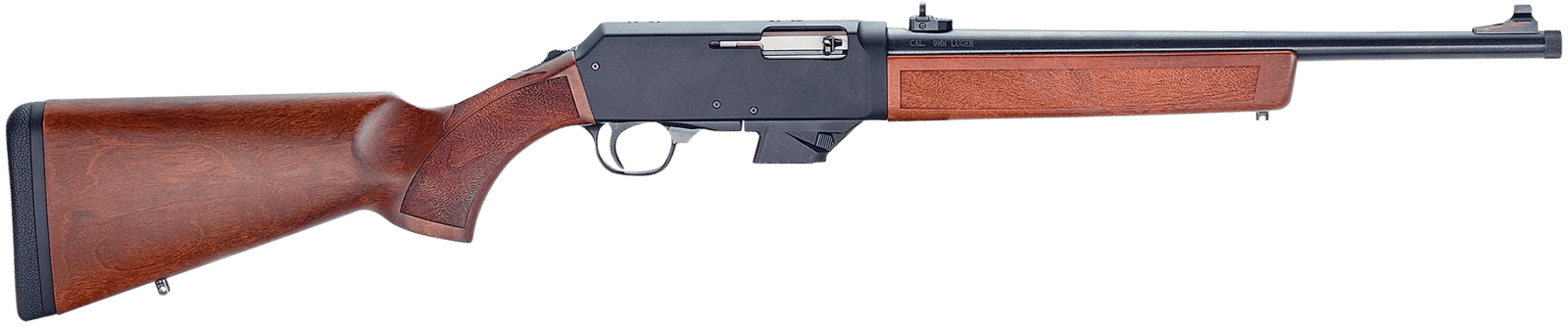 Henry H027H9S Homesteader w/Sig/S&W Mag Well Adapter 9mm Luger 10+1 16.37" Blued Steel Threaded Barrel, Black Anodized Aluminum Drilled & Tapped Receiver, American Walnut Wood Fixed, Ambidextrous