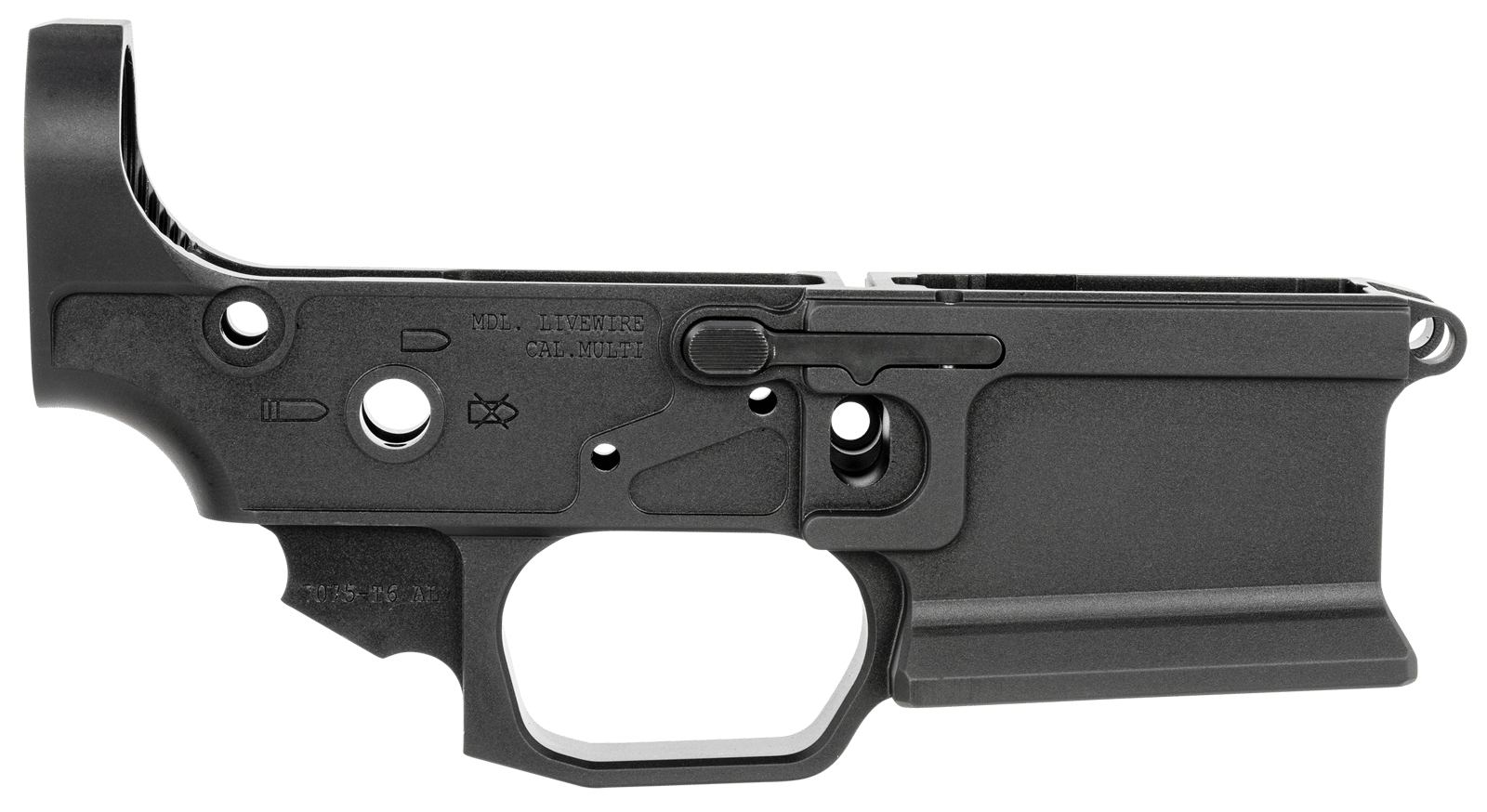 Sharps Bros SBLR08F Livewire Stripped Lower Multi-Caliber 7075-T6 Aluminum w/Black Anodized Finish Compatible w/Mil-Spec Internal Parts