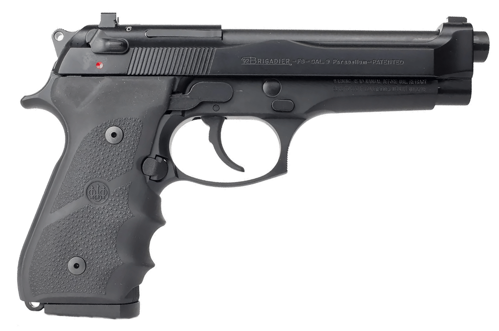 Beretta USA J92F700 92FS Brigadier 9mm Luger 10+1 4.90" Steel Barrel, Black Stainless Steel Serrated Slide, Black Aluminum Frame, Black Stippled Rubber Grip
