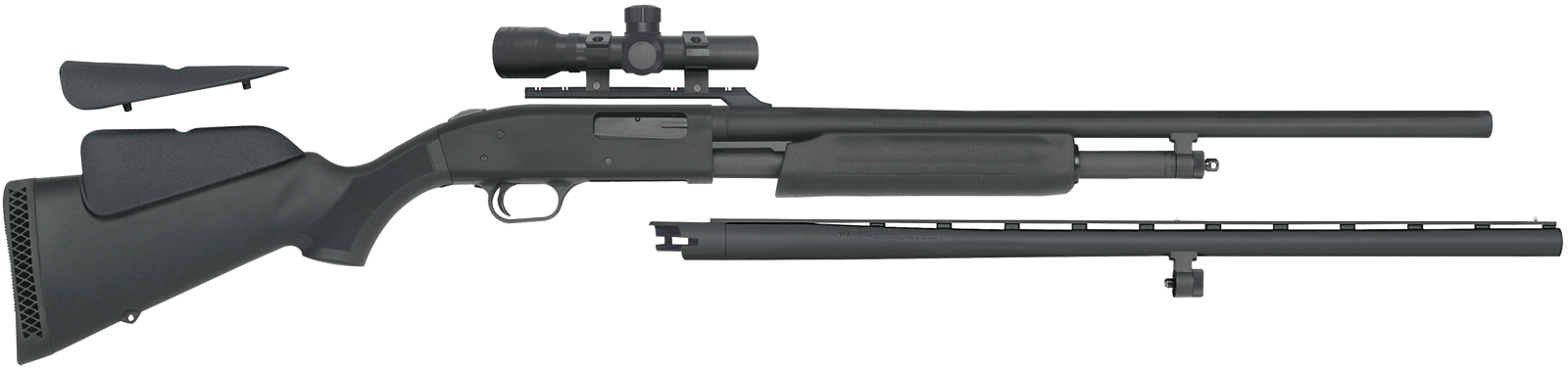 Mossberg 54047 500 Field/Deer Pump 20 Gauge 5+1 3" 26" Vent Rib/24" Slugster Barrels, Matte Blued Metal Finish, Synthetic Dual Comb Stock, Includes Accu-Set Chokes & Dead Ringer 2.5x20mm Scope