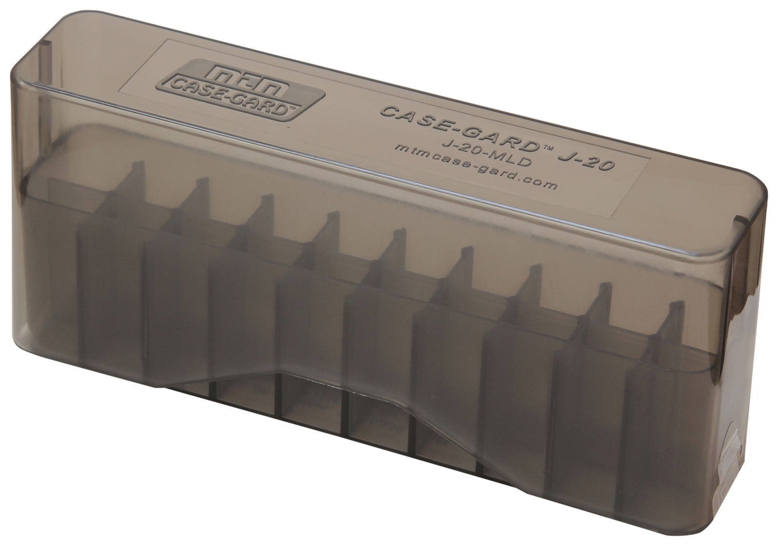 MTM Case-Gard J20MLD41 Slip-Top Ammo Box  30-30 Win/45-70 Gov Clear Smoke Polypropylene 20rd