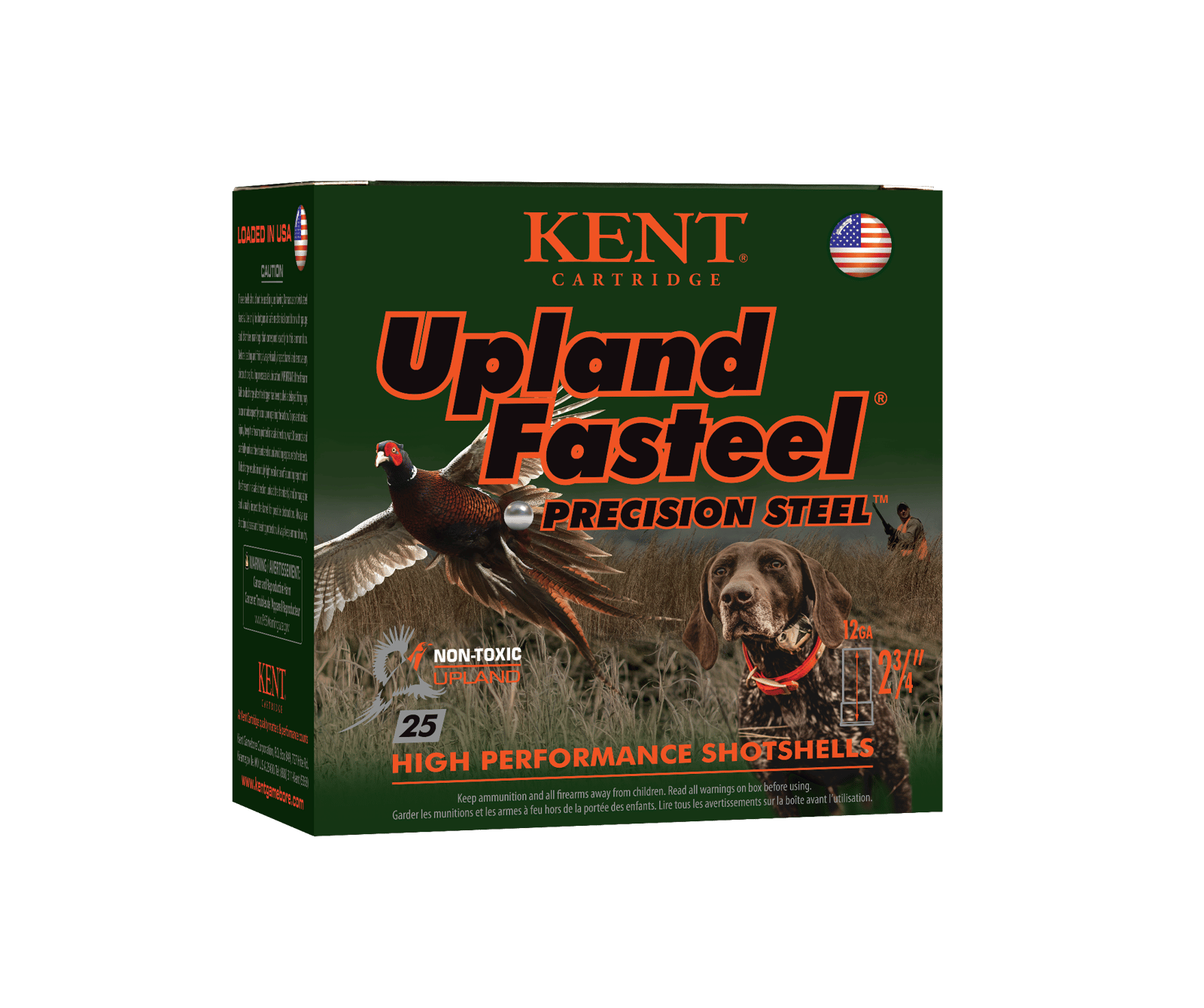 Kent Cartridge K122US327 Upland Fasteel  12Gauge 2.75" 1 1/8oz 7Shot 25 Per Box/10 Case