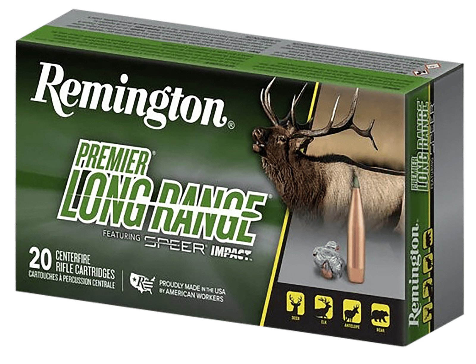 Remington Ammunition R28828 Premier Long Range 6.5PRC 140gr Speer Impact 20 Per Box/10 Case