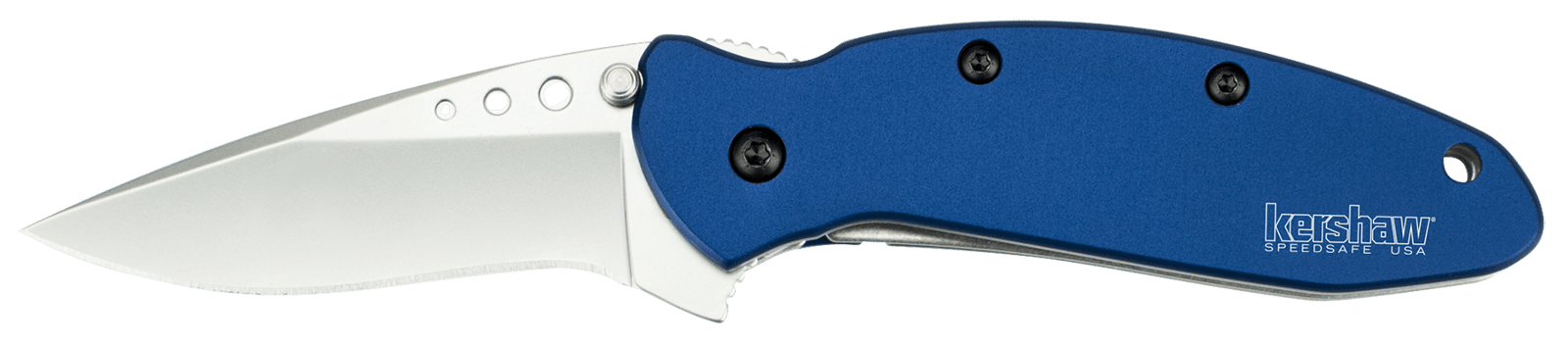 Kershaw 1620NB Scallion  2.40" Folding Drop Point Plain Bead Blasted 420HC SS Blade Navy Blue Anodized Aluminum Handle Includes Pocket Clip