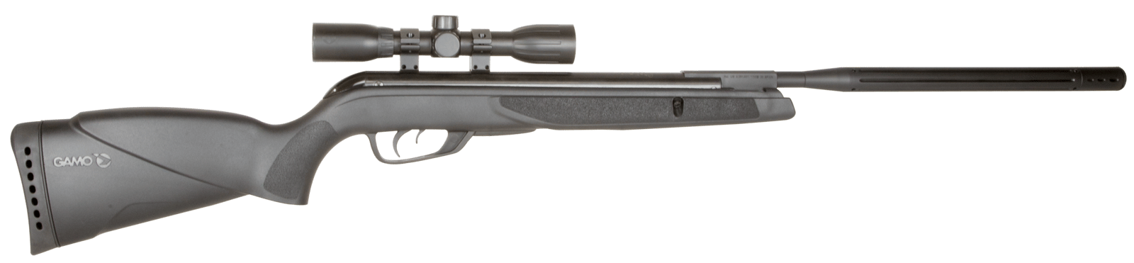 Gamo 6110067854 Wildcat Whisper Air Rifle Gas Piston 177 1rd Shot Black Black Receiver Black Molded All Weather Stock Scope 4x32mm