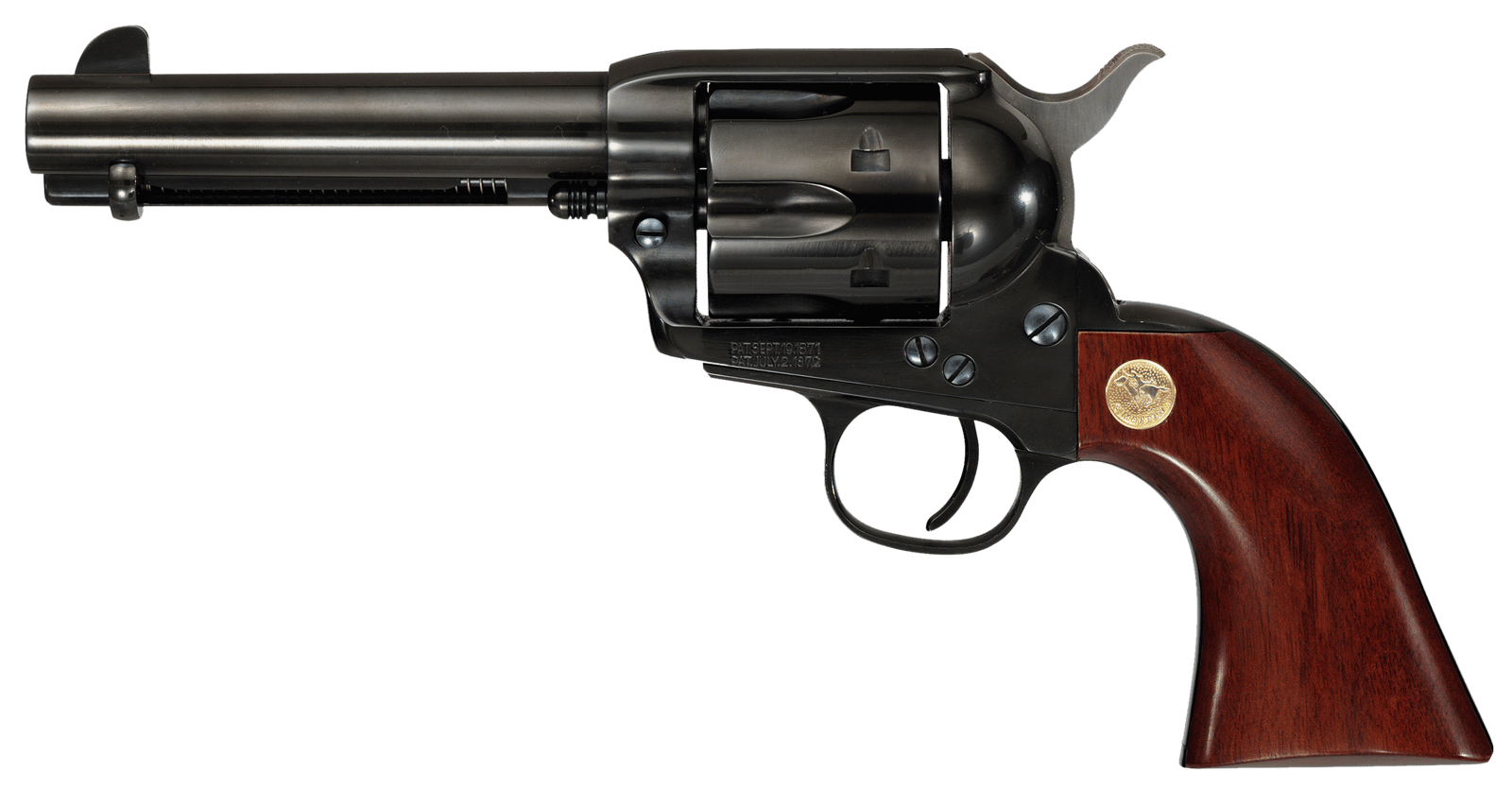 Cimarron MP400B1402 Pistoleer  357 Mag 6 Shot, 4.75" Blued Rifled Steel Barrel, Cylinder, Backstrap & Frame, Walnut Grip