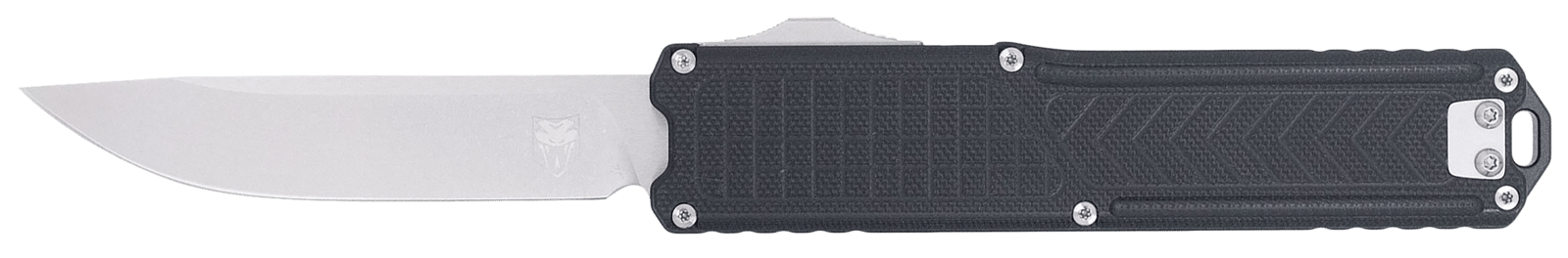 CobraTec Knives CTRNGBLKDNS Ranger  3.25" OTF Plain Stonewashed D2 Steel Blade, 4.75" Black Textured G10 Scales Handle