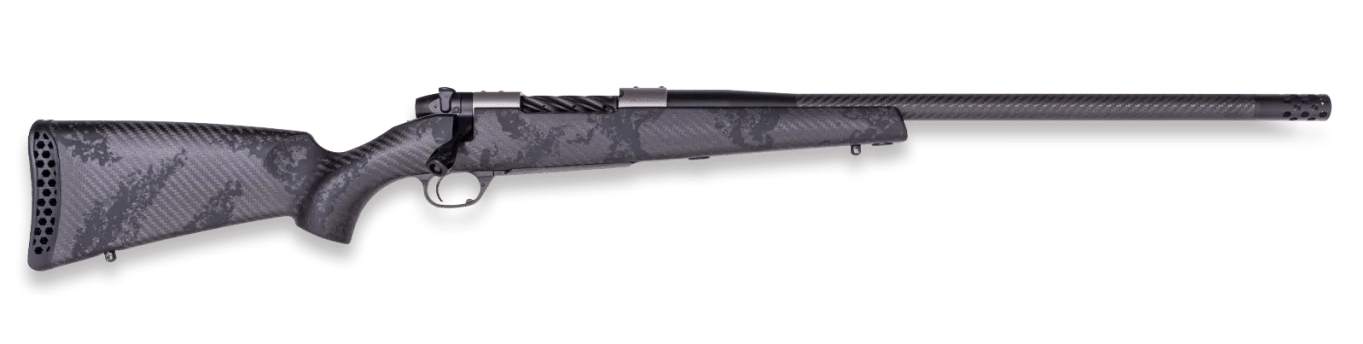 Weatherby MGT01N7MMBR2B Mark V Backcountry Guide TI 7mm BC 3+1 22" Graphite Black Cerakote Fluted Threaded Carbon Barrel, Titanium Drilled & Tapped Receiver, Exposed Carbon w/Carbide Black Accents Fix
