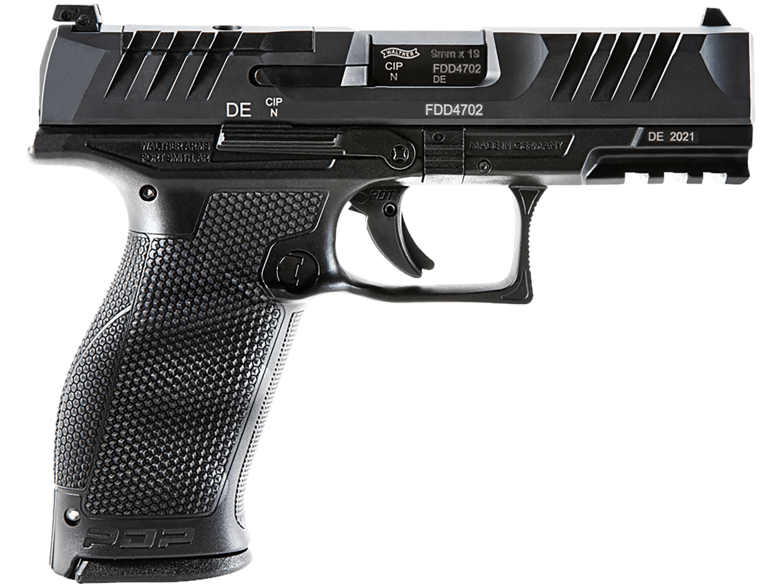 Walther Arms 2854694 PDP Optic Ready 9mm Luger 4" Barrel 10+1, Polymer Frame With Picatinny Acc. Rail, Optic Cut Super Terrain Serrated Steel Slide, Performance Duty Trigger, Manual Safety
