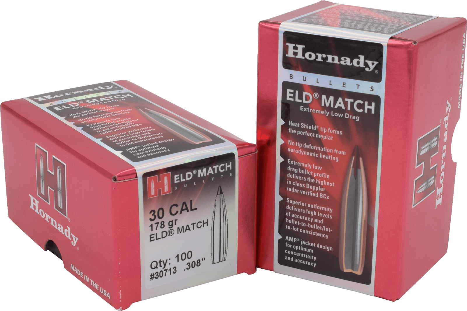 Hornady 30713 ELD Match  30 Cal .308 178 gr Extremely Low Drag Match 100 Per Box/ 15 Case
