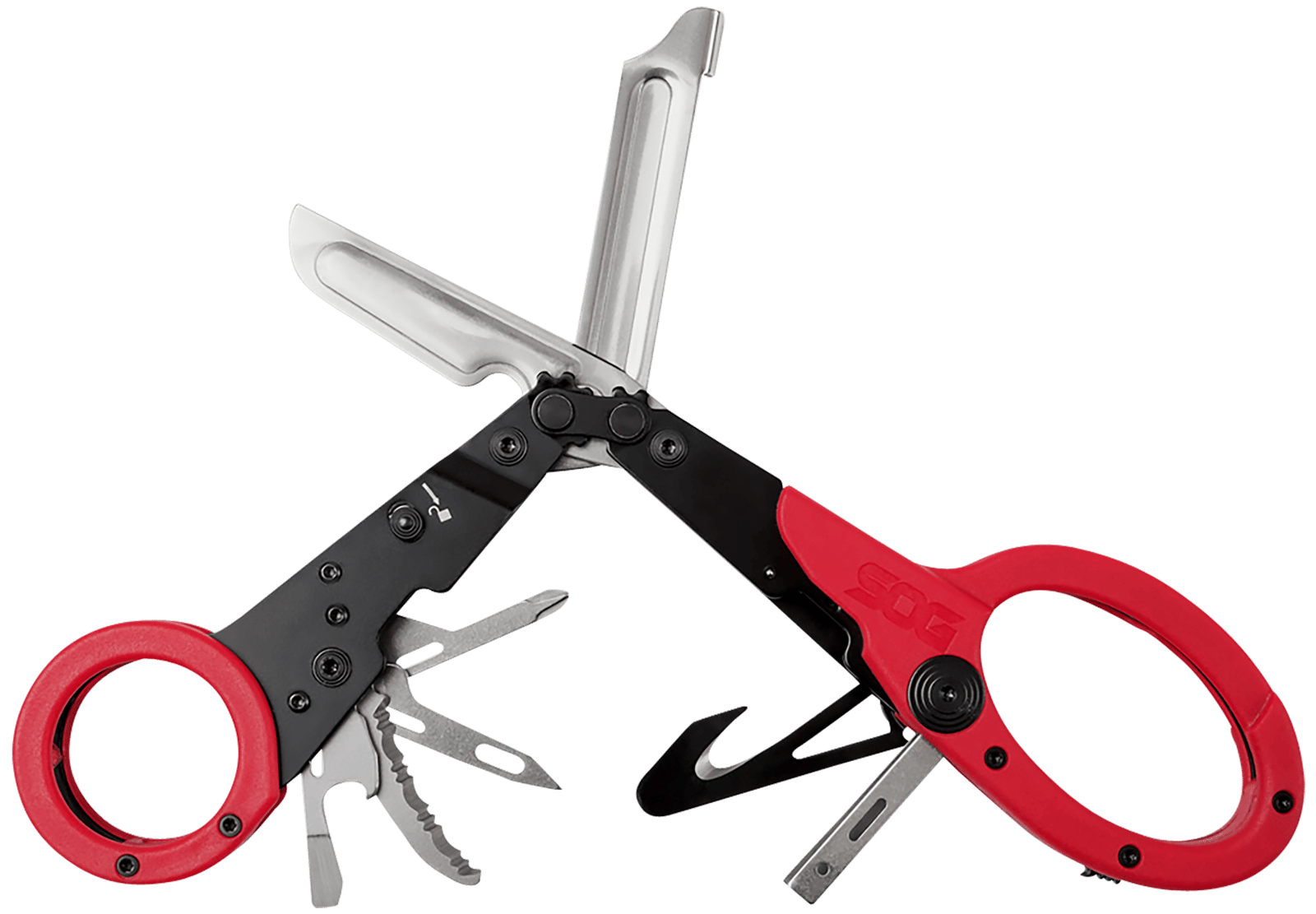 S.O.G SOG231250243 ParaShears  3Cr13MoV SS Plain Blade Red Features 11 Tools