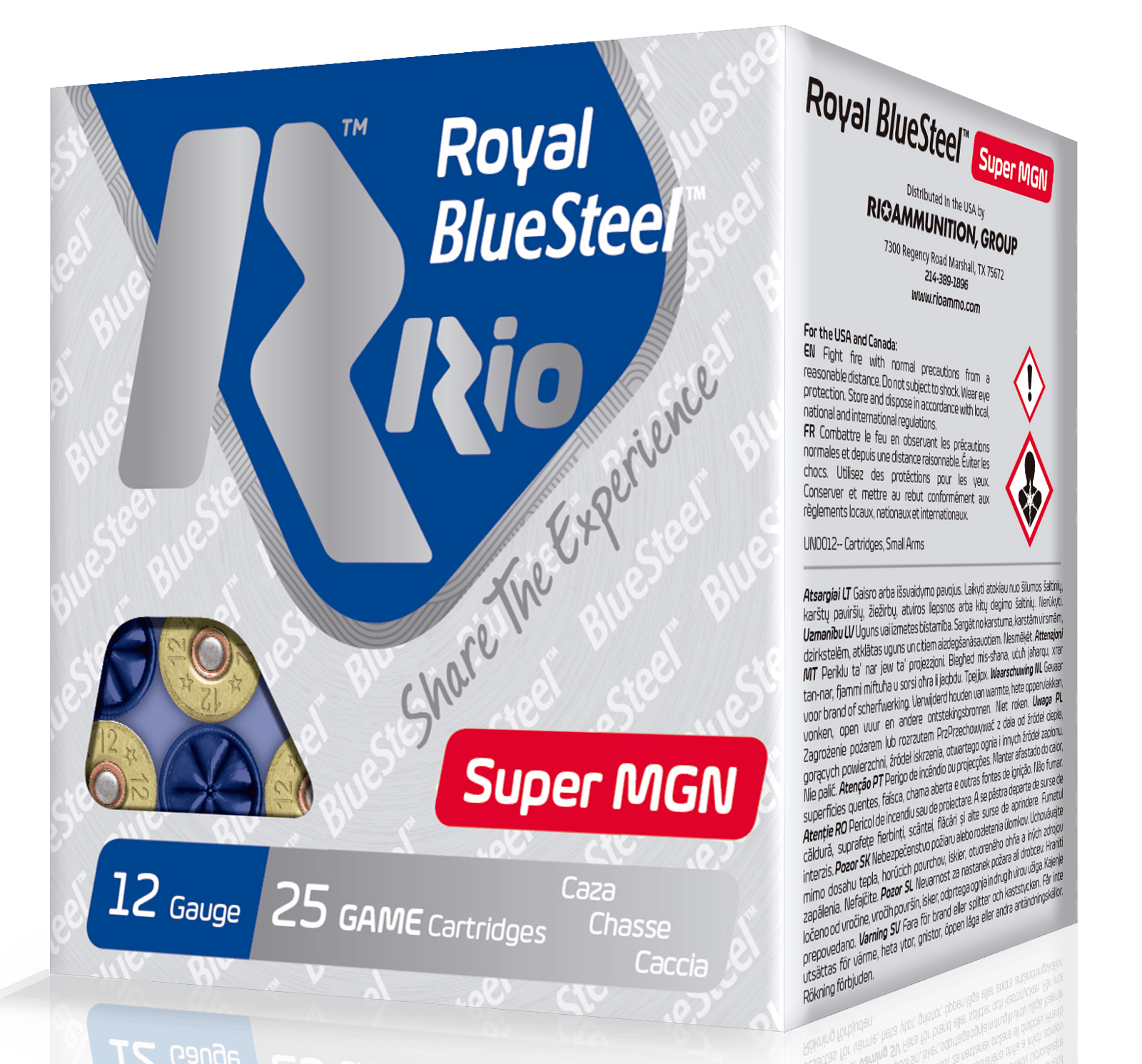 Rio Ammunition RBSSM402 BlueSteel Royal 12Gauge 3.50" 1 3/8oz 2Shot 25 Per Box/10 Case