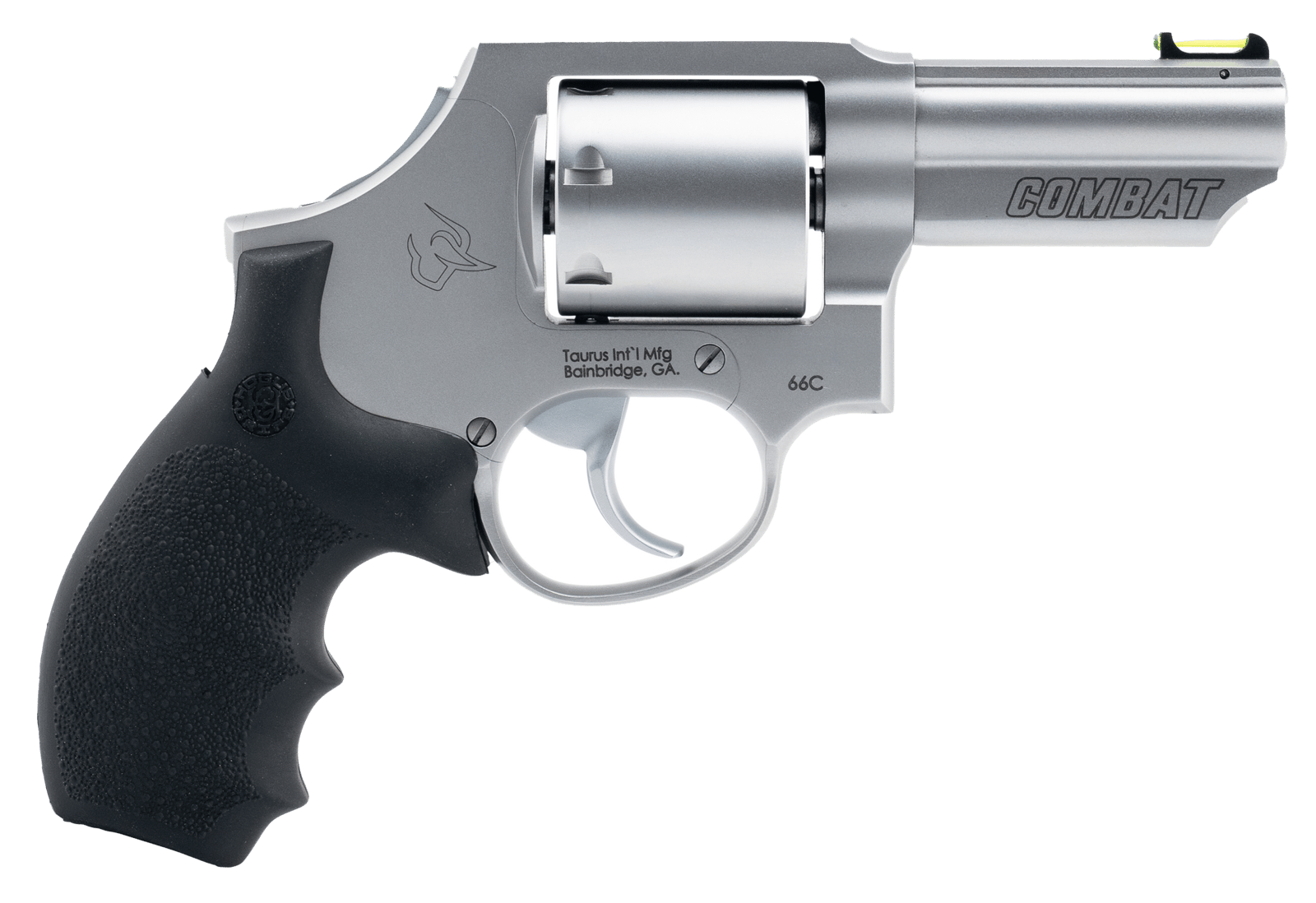 Taurus 2-66039C-HG 66C  357 Mag 7 Shot Stainless Steel Barrel, Frame & Cylinder, Black Hogue G10 Grip
