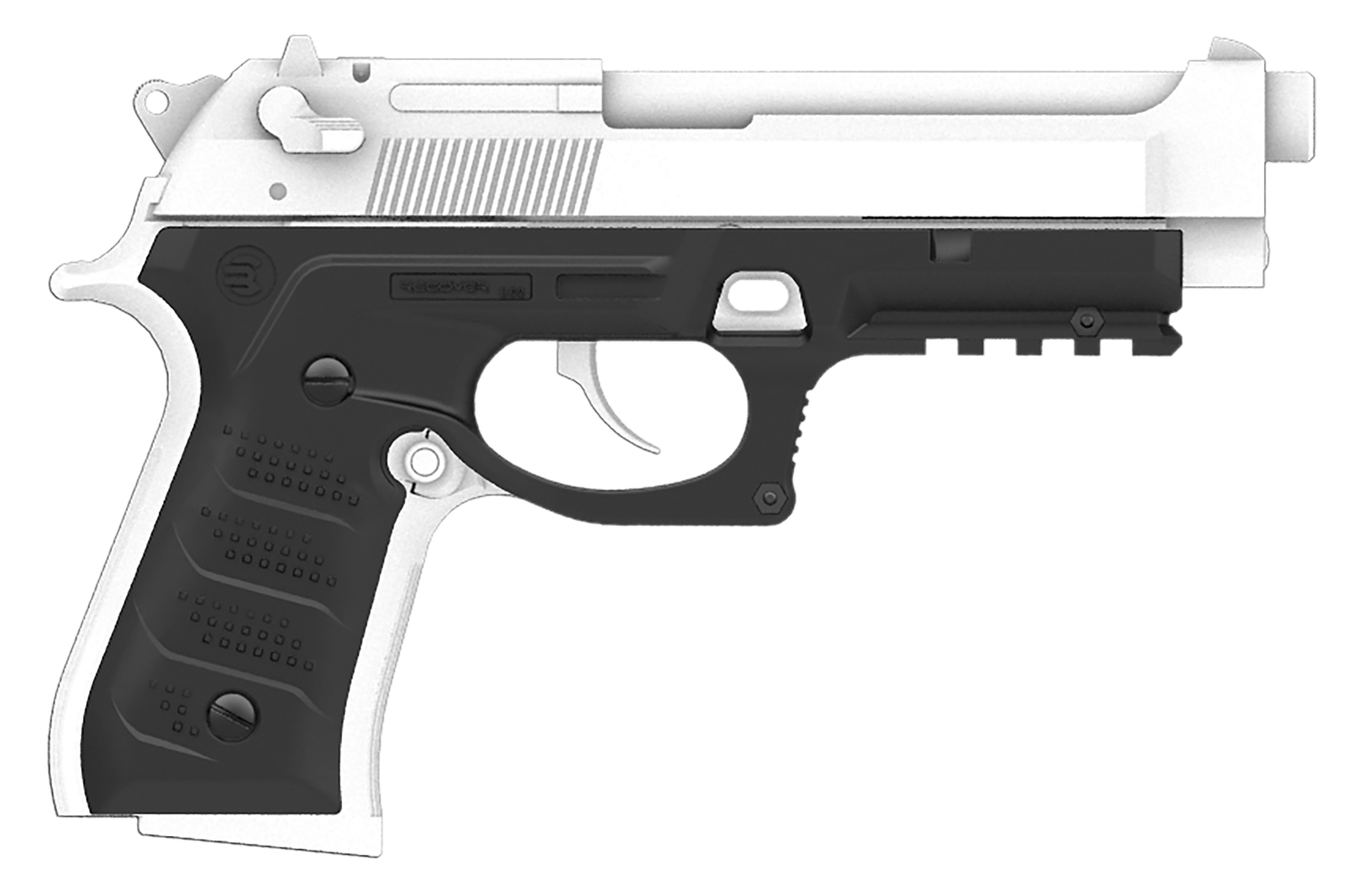 Recover Tactical BC201 Grip & Rail System  Black Polymer Picatinny for Most Beretta 92 & M9 Models