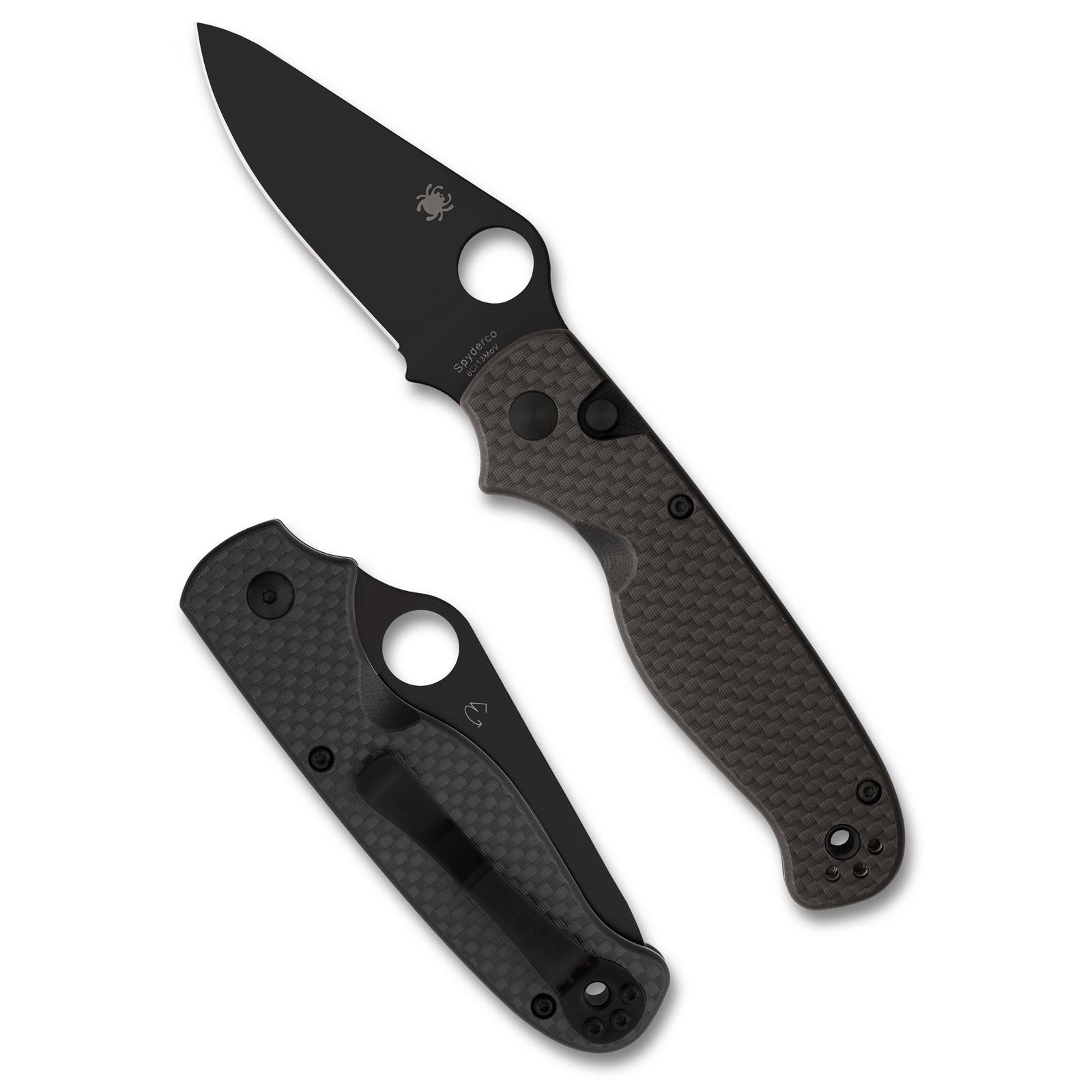 SPYDERCO BUTTONUP CF PE 3.27" BLK