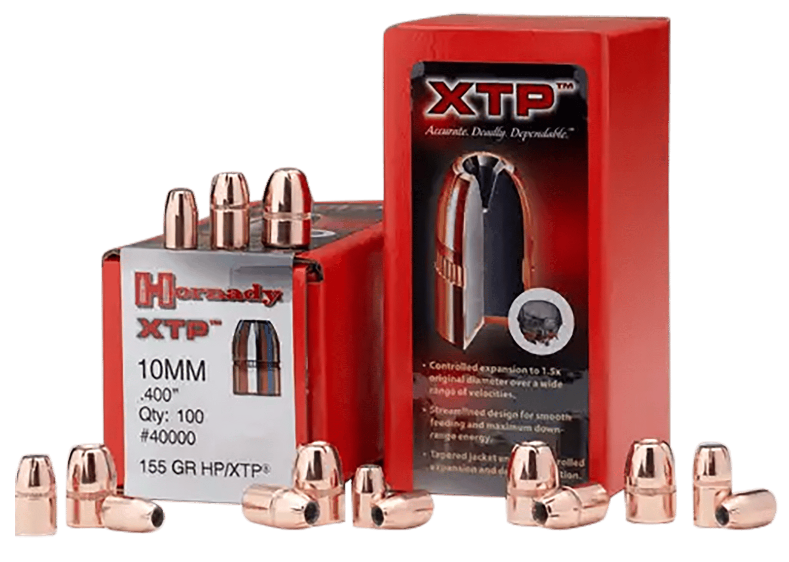 Hornady 40000 XTP  10mm Auto .400 155 gr Hollow Point XTP 100 Per Box/ 25 Case