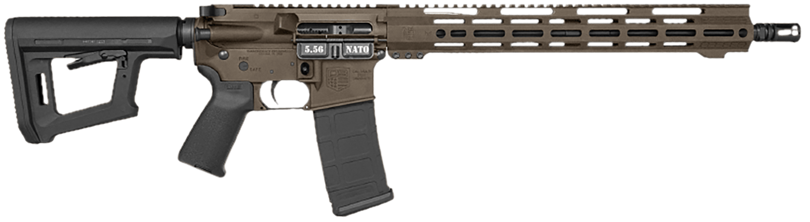 Diamondback DB1718K071 DB15 Carbon Series 5.56 NATO 30+1 16" Black Nitride Threaded Barrel, Midnight Bronze Cerakote Picatinny Rail Aluminum Receiver, Adjustable Black Synthetic Stock, Magpul MOE Grip