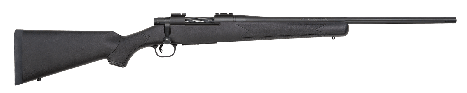 Mossberg 27851 Patriot  Full Size 7mm-08 Rem 4+1 22" Matte Blued Fluted Barrel, Drilled & Tapped Matte Blued Stainless Steel Receiver, Black Fixed Synthetic Stock, Right Hand