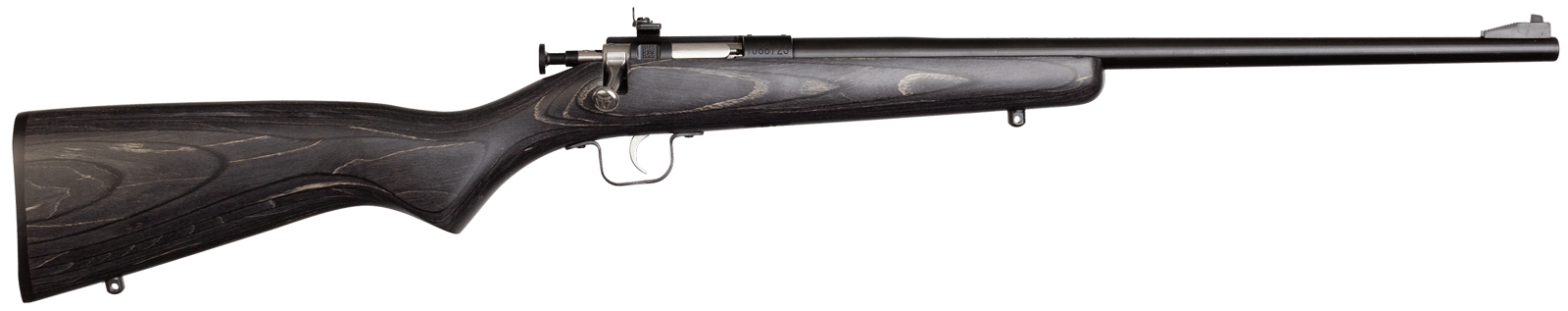 Crickett KSA2244 Youth  22 LR 1rd 16.12" Blued Barrel & Receiver, Fixed Front/Adjustable Rear Peep Sight, Black Laminate Stock w/11.5" LOP, Rebounding Firing Pin Safety