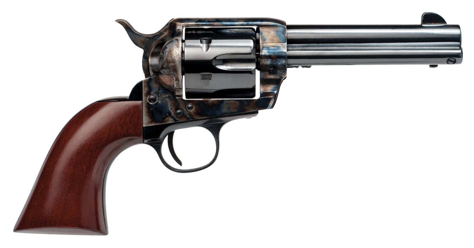 Cimarron PP400 Frontier Pre-War 1896-1940 38 Special 357 Mag 6 Shot, 4.75" Blued Steel Barrel, Blued Cylinder, Color Case Hardened Steel Frame, Walnut Grip, Exposed Hammer
