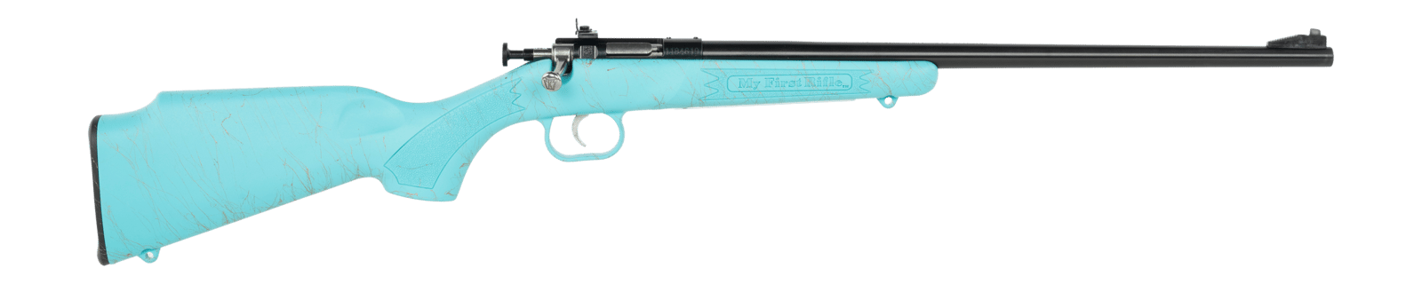 Crickett KSA2346 My First Rifle Gen2 22 LR 1rd 16.10" Blued Single Shot Barrel, Drilled & Tapped Receiver, Blue w/Gold Webbing Fixed Synthetic Stock