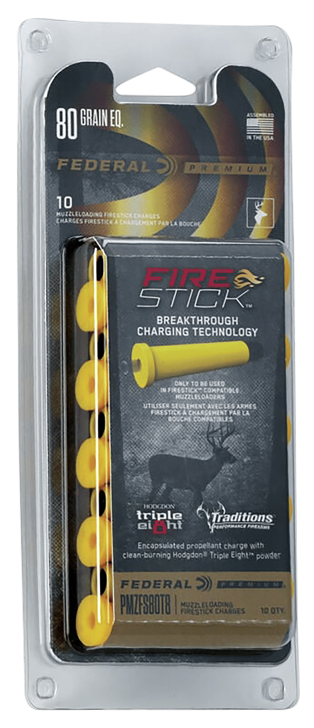 Federal PMZFS80T8 Premium Fire Stick Muzzleloader 50Cal 80gr 10 Per Box/10 Case *For Traditions Nitro Only
