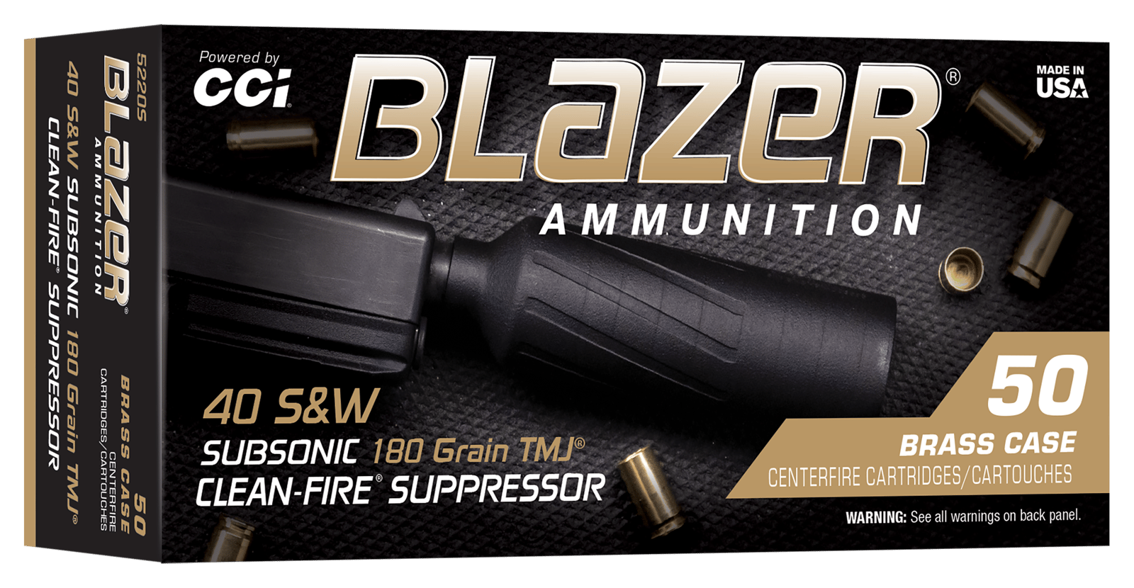CCI 5220S Blazer  40S&W 180gr Total Metal Jacket 50/Box