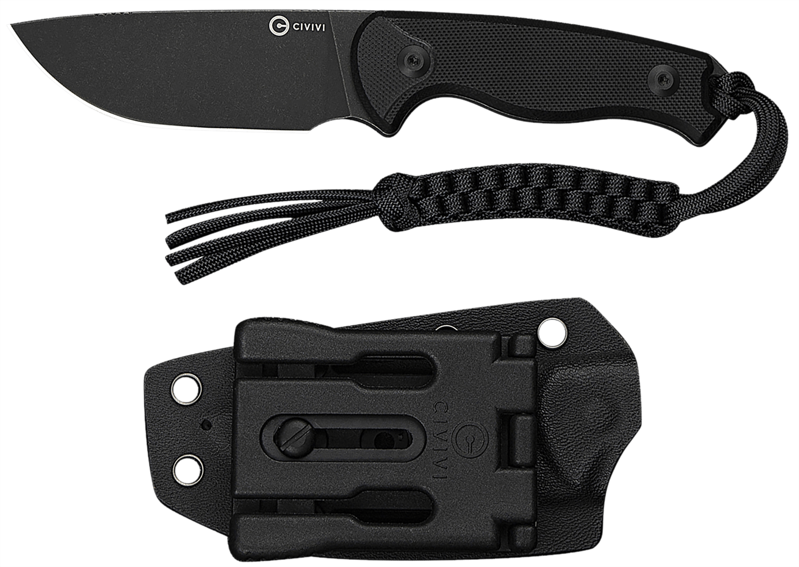Civivi Knives C23094-1 Timberbark  3.20" Fixed Drop Point Plain Black Stonewashed 14C28N Steel Blade, 3.69" Black Textured G10 Handle