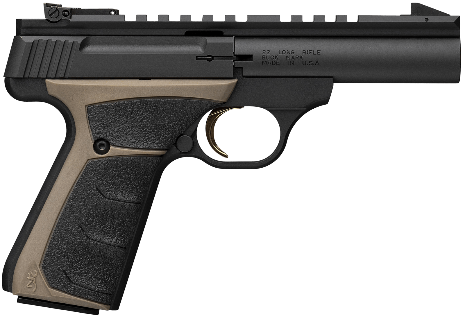 Browning 051604490 Buck Mark Field Target Micro 22 LR 10+1 4" Matte Blued Bull Barrel, Matte Black Serrated w/Picatinny Rail Slide, Matte Black Aluminum Frame, UFX Overmolded Grip