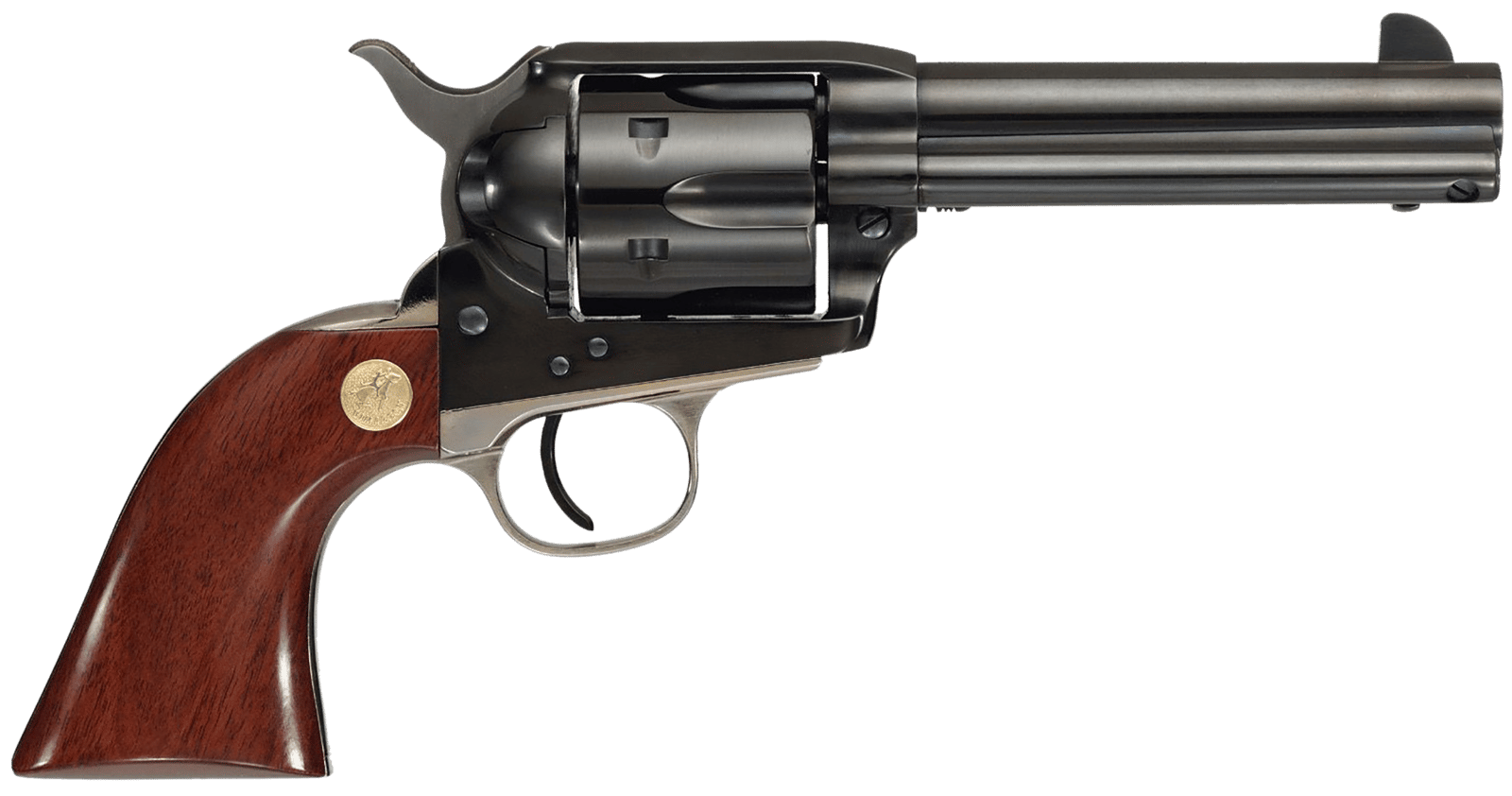 Cimarron MP410B1401 Pistoleer  45 Colt (Long Colt) 6 Shot 4.75" Blued Stainless Steel Barrel, Blued Cylinder, Blued Steel Frame, Walnut Grip, Exposed Hammer