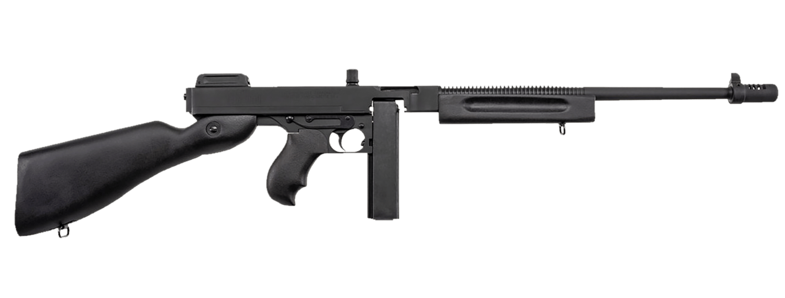 Thompson T1C 1927A-1 Commando Carbine 45 ACP Caliber with 16.50" Barrel, 20+1 Capacity (Stick), Black Parkerized Metal Finish, Black Fixed Stock Right Hand Includes Black Nylon Sling
