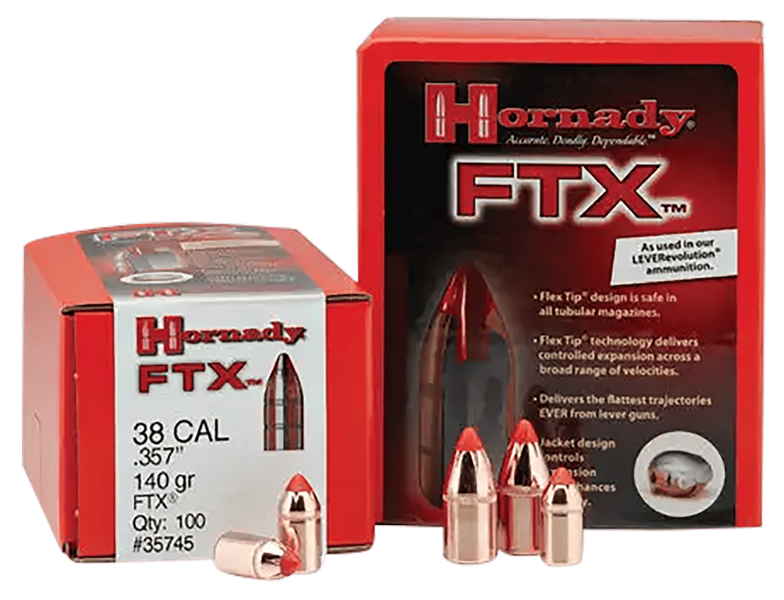 Hornady 45201 FTX  45 Cal .452 250 gr Flex Tip eXpanding 50 Per Box/ 25 Case