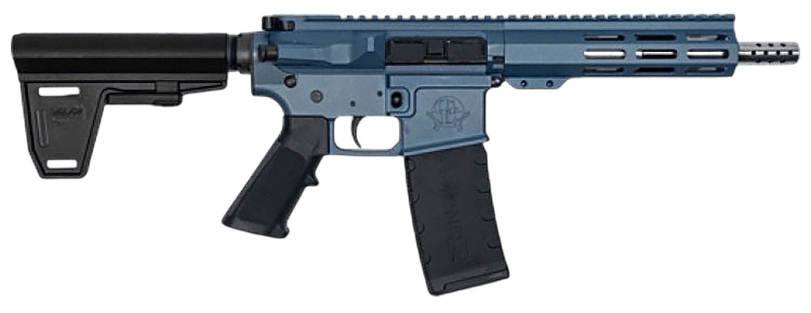 Great Lakes Firearms GL15223SSPBBLU AR-15  223 Wylde 30+1 7.50" Black Nitride Threaded Barrel, M-LOK Handguard, Blue Titanium Cerakote Aluminum Receiver w/Picatinny Rail, Black Polymer Mil-Spec Grip