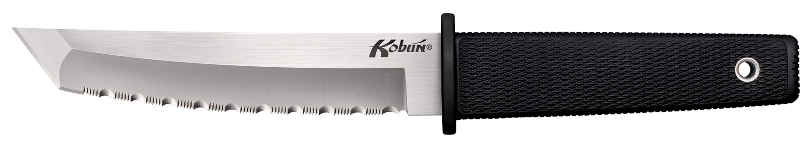 Cold Steel CS17TS Kobun  5.50" Fixed Tanto Serrated AUS-8A SS Blade/Black Checkered Kray-Ex Handle Includes Sheath