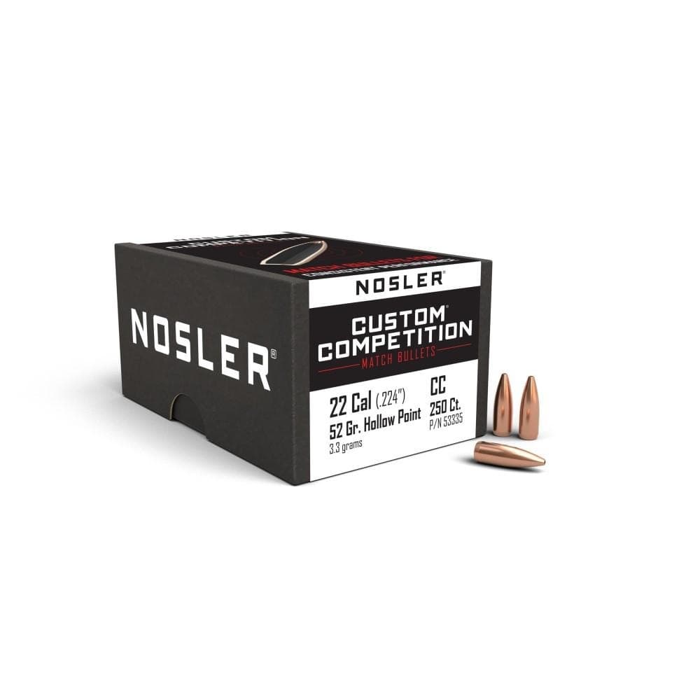 Nosler Custom Competition Rifle Bullets .22 cal .224" 52 gr HPBT 250/ct