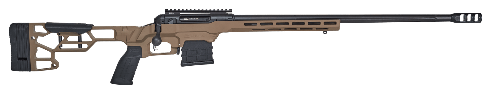 Savage Arms 57563 110 Precision 308 Win 10+1 20", Matte Black Rec/Barrel, Flat Dark Earth Cerakote MDT LSS XL Chassis, Polymer Grip