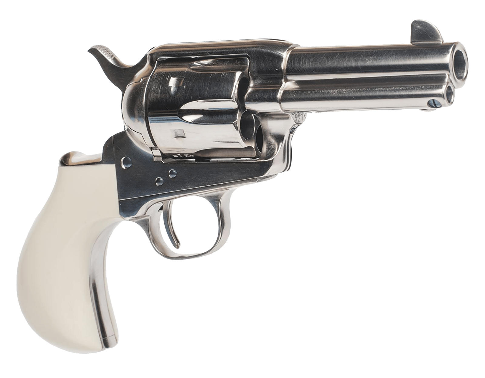 Cimarron CA346DOC Doc Holliday Thunderer Combo 45 Colt (LC) 6 Shot, 3.50" Nickel Barrel, Cylinder & Frame, White Birds Head Grips w/"Doc Holliday" Engraved In The Backstrap