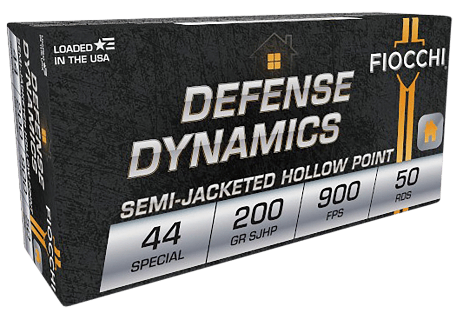 Fiocchi 44SA500 Defense Dynamics  44S&WSpl 200gr Semi Jacketed Hollow Point 50 Per Box/10 Case