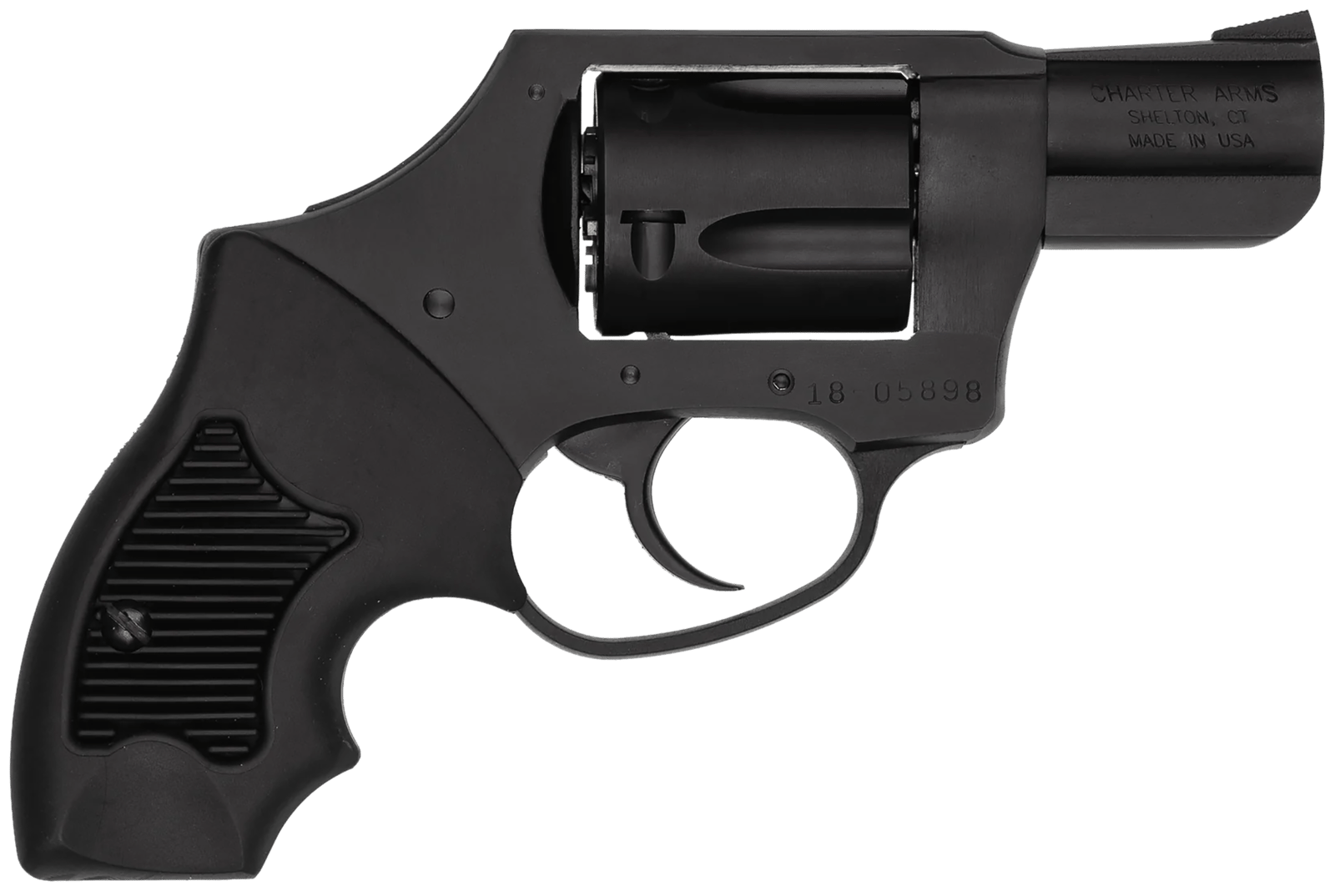 Charter Arms 13811 Undercover Lite Small 38 Special, 5 Shot 2" Black Steel Barrel & Cylinder, Black Passivate Aluminum Frame w/Black Finger Grooved Rubber Grip, Concealed Hammer