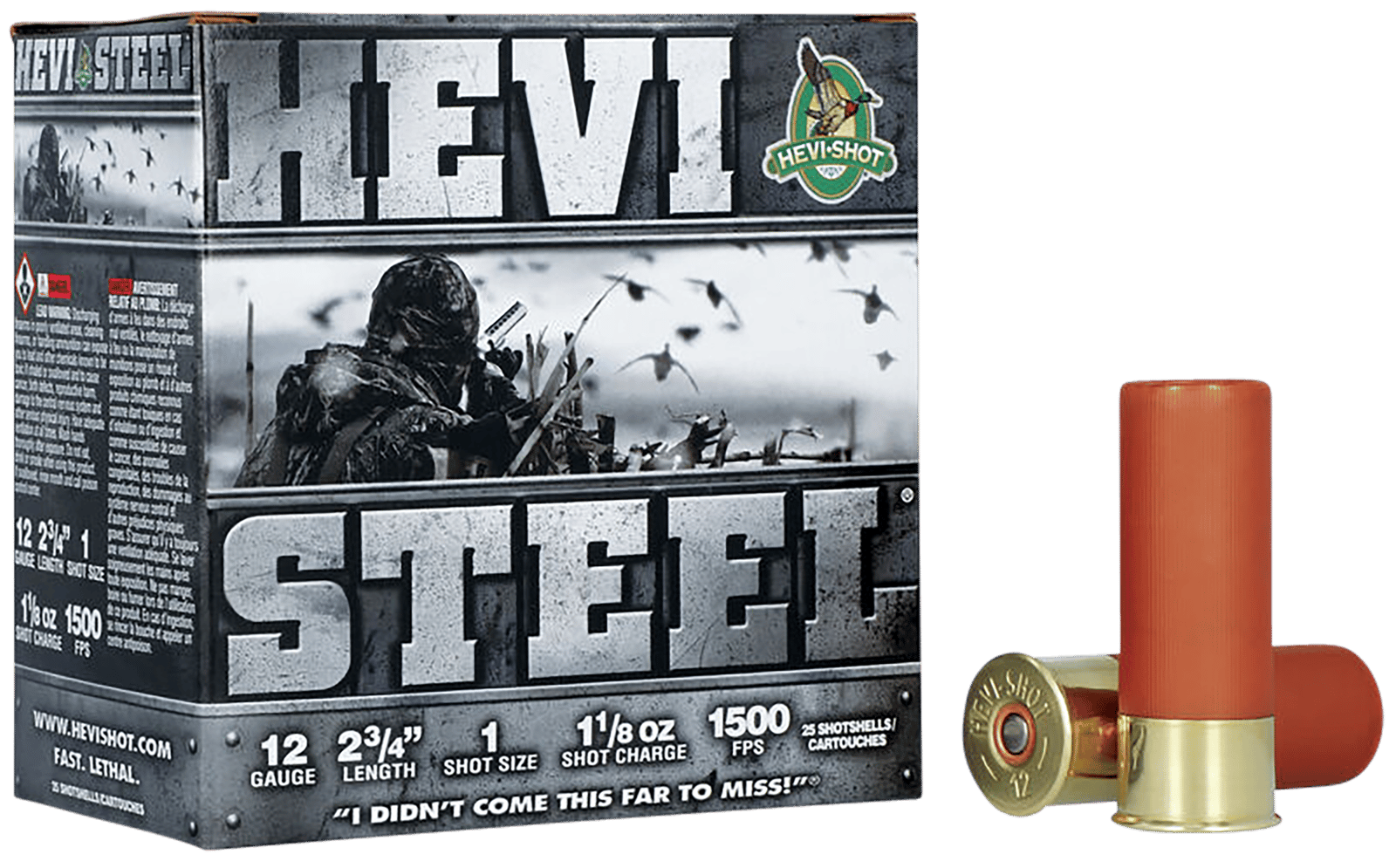 HEVI-Shot HS61221 HEVI-Steel  12Gauge 2.75" 1 1/8oz 1Shot 25 Per Box/10 Case